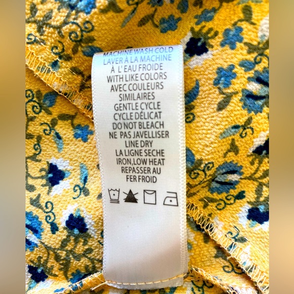 MAX STUDIO 💛YELLOW💛 FLORAL RUFFLE WRAP HIGH LOW MIDI SHORT SLEEVE DRESS🌟NWT🌟 - Picture 11 of 14